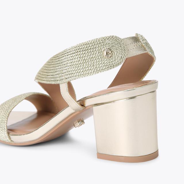 Carvela By Kurt Geiger GALA BLOCK 60 Gold Block Heel Sandals By CARVELA