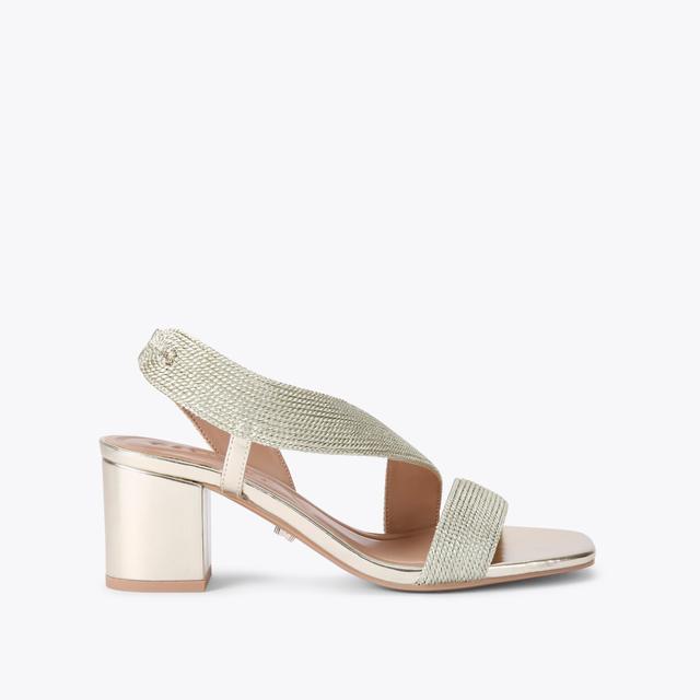 carvela by kurt geiger GALA BLOCK 60 Gold Block Heel Sandals by CARVELA