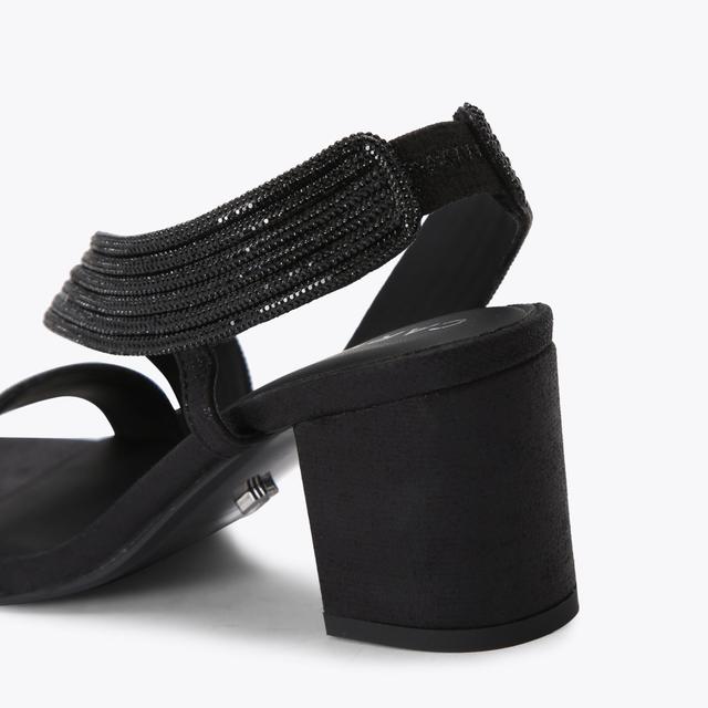 Carvela By Kurt Geiger GALA BLOCK JEWEL 60 Black Crystal Block Heel By CARVELA