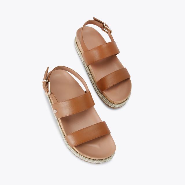 Carvela By Kurt Geiger GALA FLATFORM Brown Leather Flatform Sandals By CARVELA