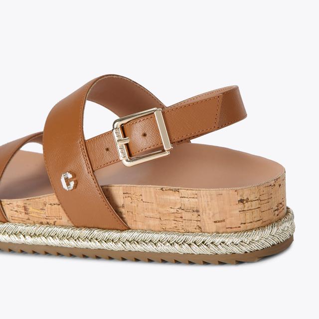 Carvela By Kurt Geiger GALA FLATFORM Brown Leather Flatform Sandals By CARVELA