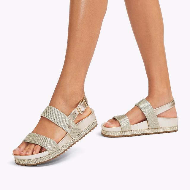 Carvela By Kurt Geiger GALA FLATFORM Gold Flatform Sandals By CARVELA