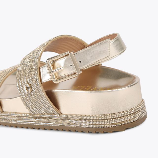 Carvela By Kurt Geiger GALA FLATFORM Gold Flatform Sandals By CARVELA