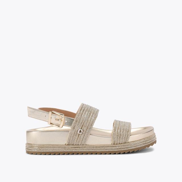 carvela by kurt geiger GALA FLATFORM Gold Flatform Sandals by CARVELA