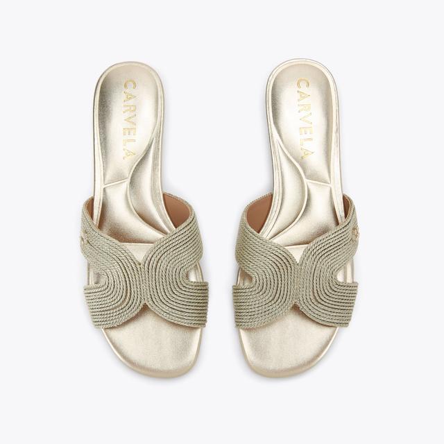 Carvela By Kurt Geiger GALA MULE Gold Slip On Sandal By CARVELA