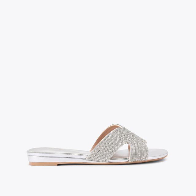 carvela by kurt geiger GALA MULE JEWEL Silver Crystal Slip On Sandals by CARVELA