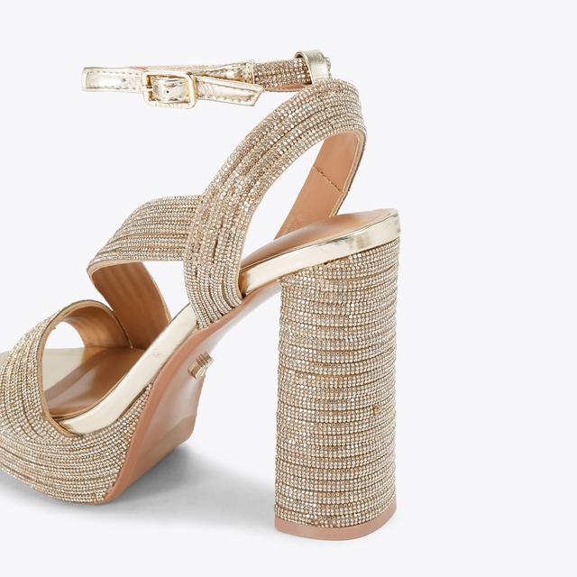 Carvela By Kurt Geiger GALA PLATFORM JEWEL Gold Crystal Platform Heel By CARVELA