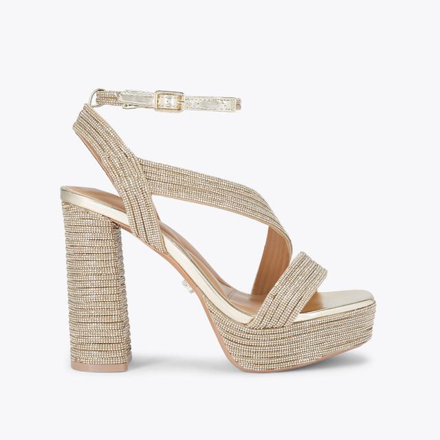 carvela by kurt geiger GALA PLATFORM JEWEL Gold Crystal Platform Heel by CARVELA