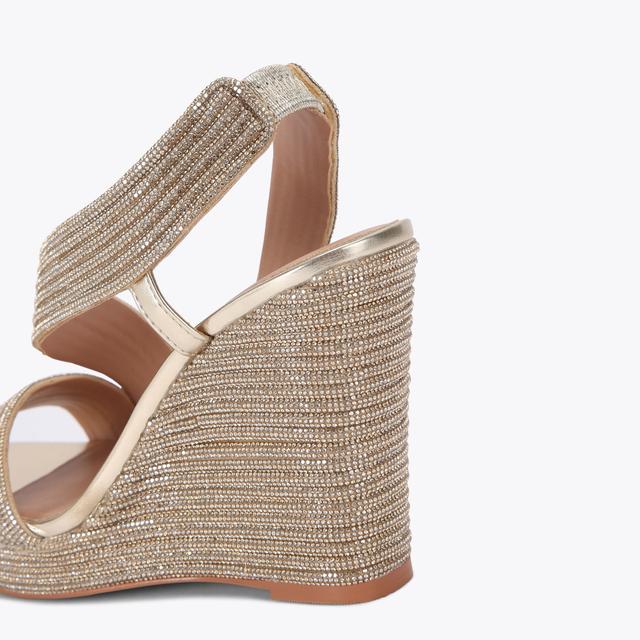 Carvela By Kurt Geiger GALA WEDGE JEWEL 110 Gold Crystal Wedge Heel By CARVELA