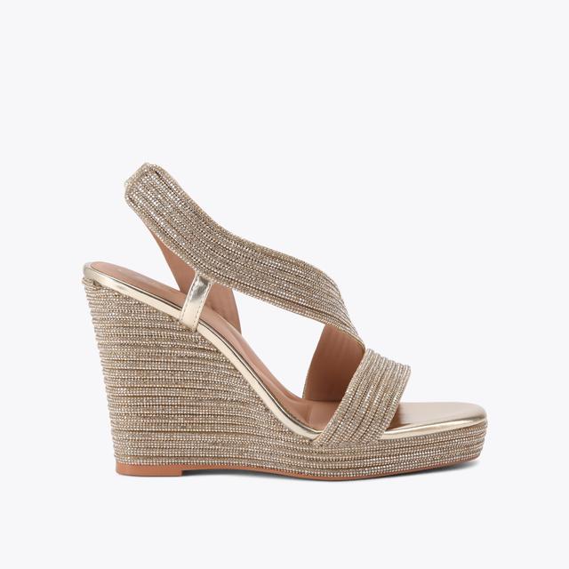 carvela by kurt geiger GALA WEDGE JEWEL 110 Gold Crystal Wedge Heel by CARVELA