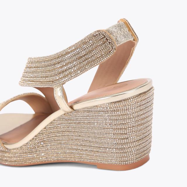 Carvela By Kurt Geiger GALA WEDGE JEWEL 70 Gold Crystal Wedge Heel By CARVELA
