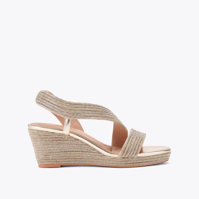 carvela by kurt geiger GALA WEDGE JEWEL 70 Gold Crystal Wedge Heel by CARVELA