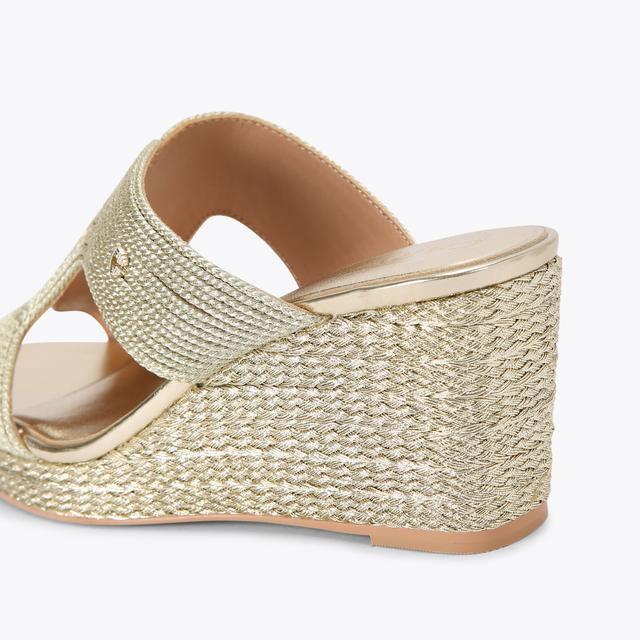 Carvela By Kurt Geiger GALA WEDGE MULE 70 Gold Rope Wedge Heels By CARVELA