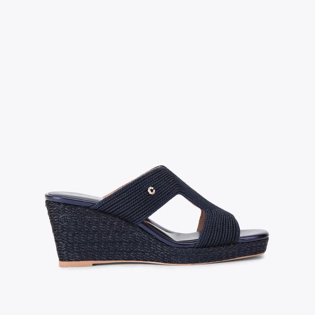 carvela by kurt geiger GALA WEDGE MULE 70 Navy Fabric Wedge by CARVELA