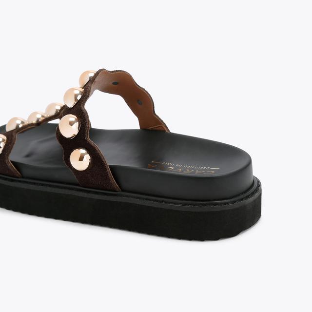 Carvela By Kurt Geiger GIANNA SANDAL Brown Suede Slip On Sandal By CARVELA