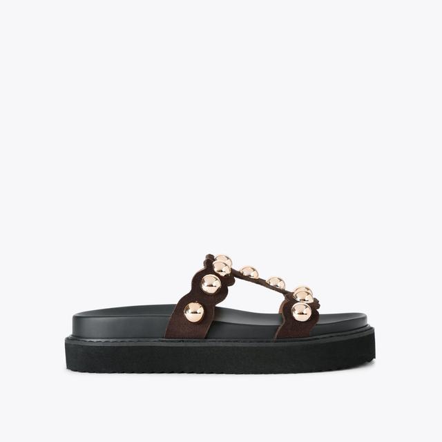 carvela by kurt geiger GIANNA SANDAL Brown Suede Slip On Sandal by CARVELA