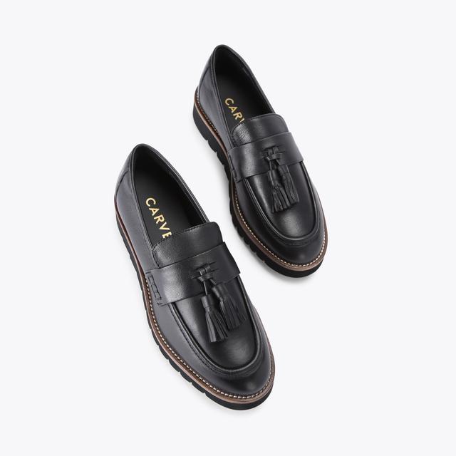 Carvela By Kurt Geiger GRANGE Black Leather Slip On Shoes By CARVELA