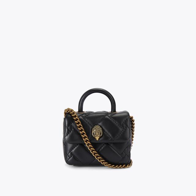 carvela by kurt geiger HANDLE MICRO KENSINGTON Black Leather Micro Cross Body Bag by KURT GEIGER LONDON