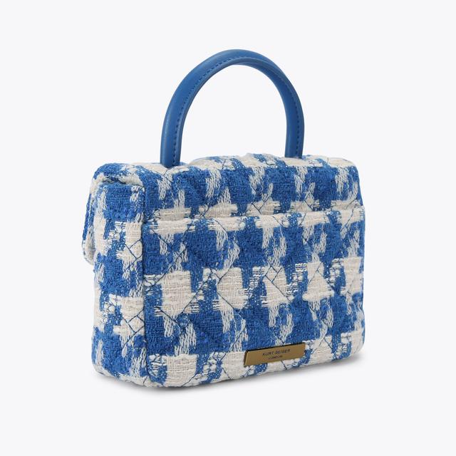 Carvela By Kurt Geiger HANDLE MINI KENSINGTON Blue Tweed Handle Bag By KURT GEIGER LONDON