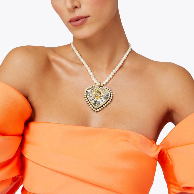 Carvela By Kurt Geiger HEART LG NECKLACE Clear Eagle Heart Necklace By KURT GEIGER LONDON