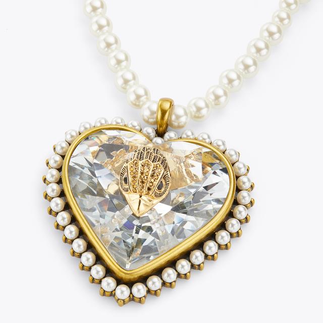Carvela By Kurt Geiger HEART LG NECKLACE Clear Eagle Heart Necklace By KURT GEIGER LONDON