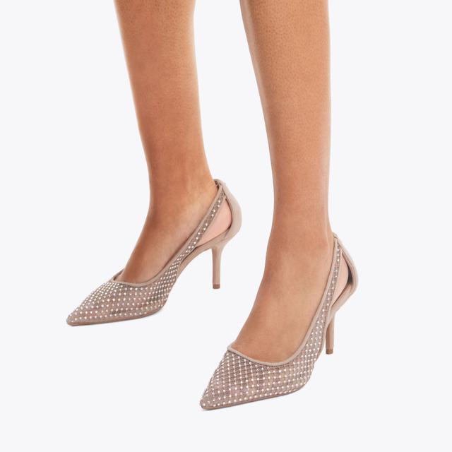 Carvela By Kurt Geiger HOTSOX COURT Blush Suede Mesh Court Heel By CARVELA