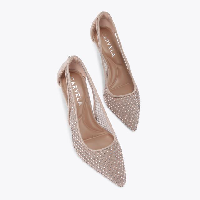 Carvela By Kurt Geiger HOTSOX COURT Blush Suede Mesh Court Heel By CARVELA
