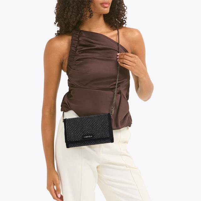 Carvela By Kurt Geiger HOTSOX XBODY Black Fishnet Cross Body Bag By CARVELA