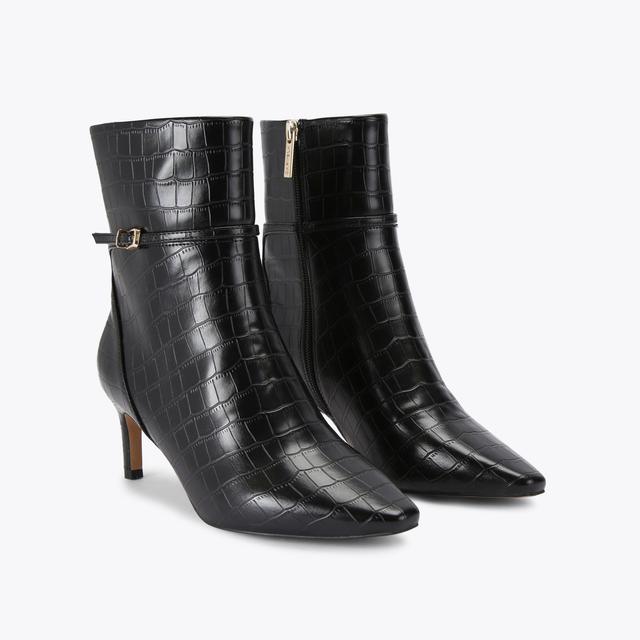 Carvela By Kurt Geiger IMPRESS ANKLE Black Croc Ankle Boot By CARVELA