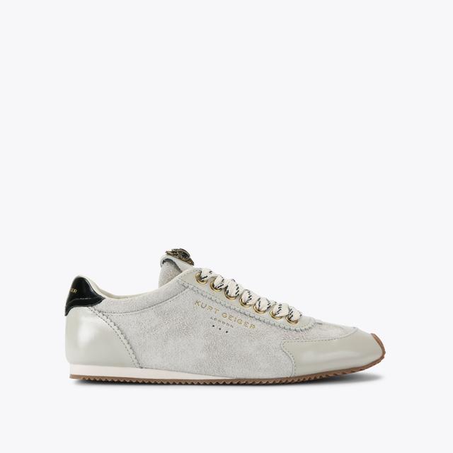 carvela by kurt geiger ISLINGTON SNEAKER Beige Suede Lace Up Sneaker by KURT GEIGER LONDON