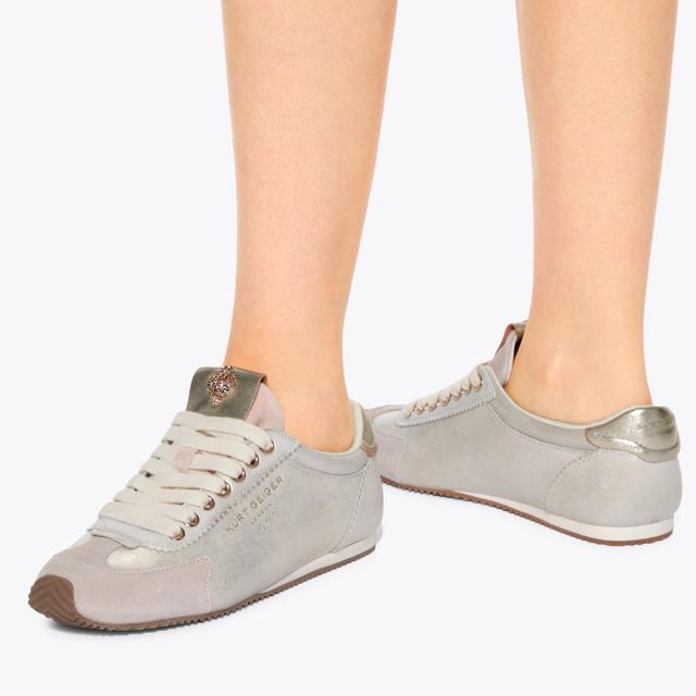 Carvela By Kurt Geiger ISLINGTON SNEAKER Metallic Silver Trainers By KURT GEIGER LONDON