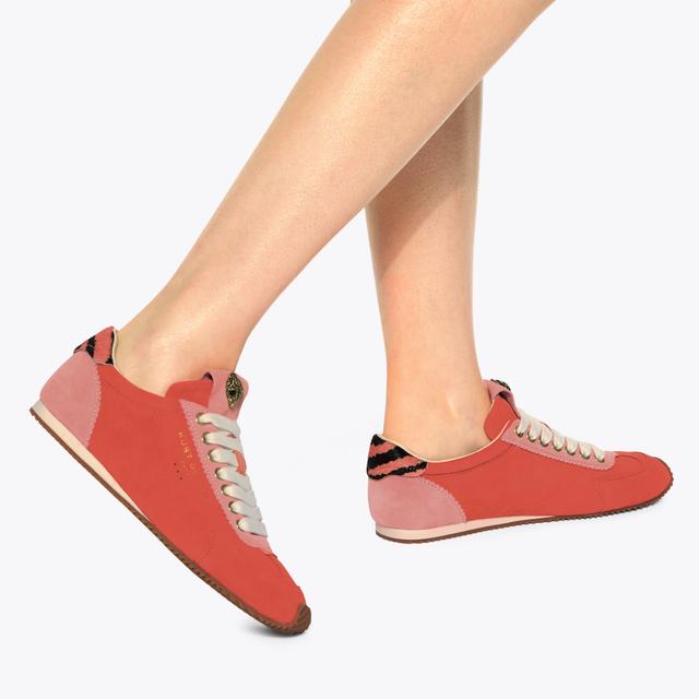 Carvela By Kurt Geiger ISLINGTON SNEAKER Orange Suede Lace Up Sneaker By KURT GEIGER LONDON