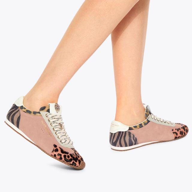 Carvela By Kurt Geiger ISLINGTON SNEAKER Peach Suede Lace Up Sneakers By KURT GEIGER LONDON