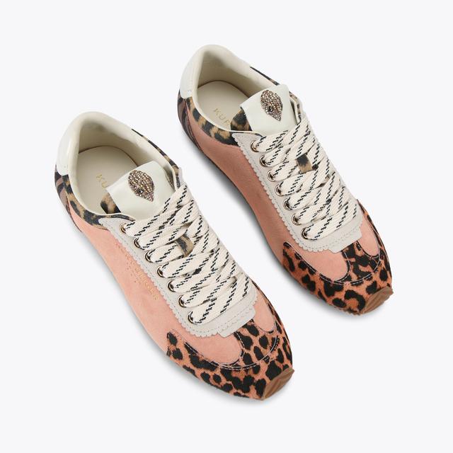 Carvela By Kurt Geiger ISLINGTON SNEAKER Peach Suede Lace Up Sneakers By KURT GEIGER LONDON