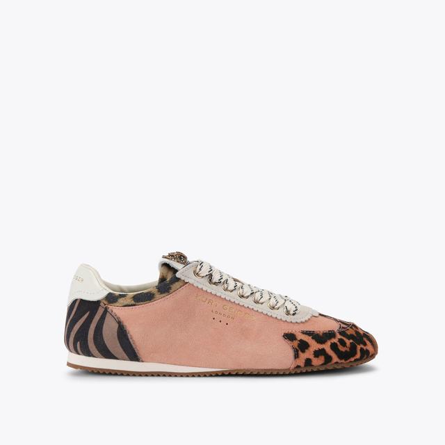 carvela by kurt geiger ISLINGTON SNEAKER Peach Suede Lace Up Sneakers by KURT GEIGER LONDON