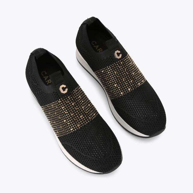 Carvela By Kurt Geiger JANEIRO 2 Black Knitted Trainer By CARVELA