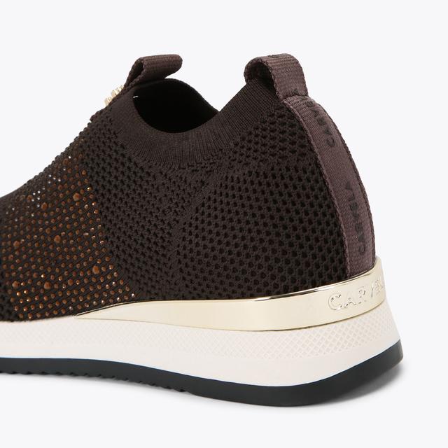 Carvela By Kurt Geiger JANEIRO 2 Brown Crystal Sneaker By CARVELA