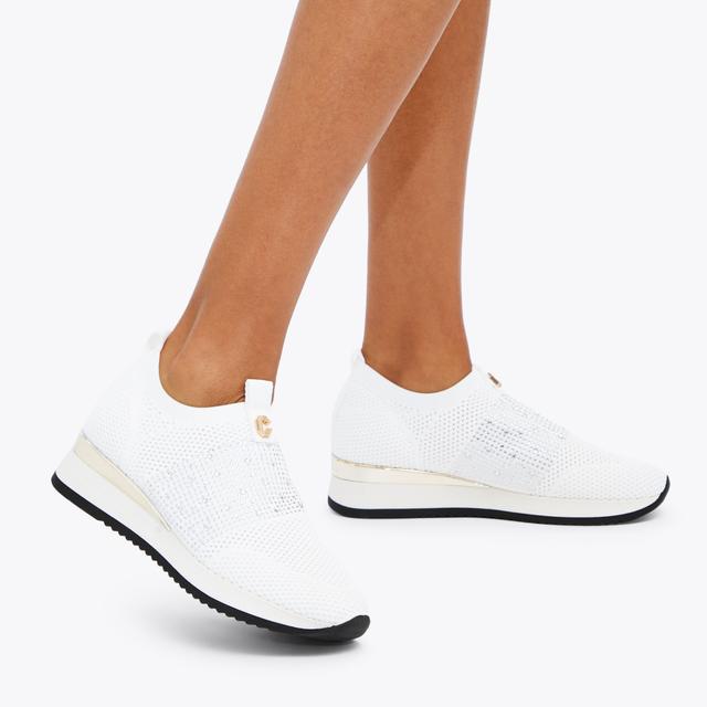 Carvela By Kurt Geiger JANEIRO 2 White Slip On Knit Trainers By CARVELA