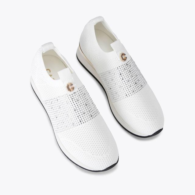 Carvela By Kurt Geiger JANEIRO 2 White Slip On Knit Trainers By CARVELA
