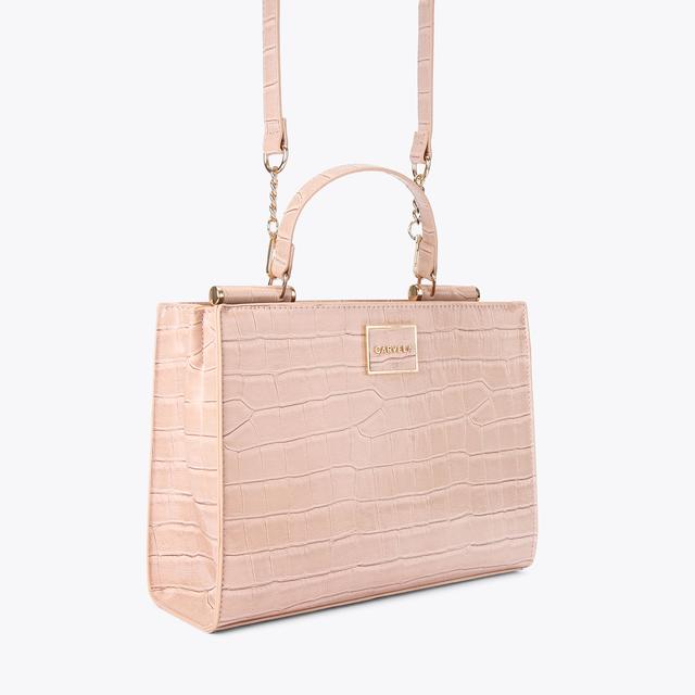 Carvela By Kurt Geiger JESSICA MIDI TOTE 2 Blush Croc Tote Bag By CARVELA