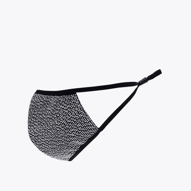 carvela by kurt geiger JEWELLED FACE MASK Black Embellished Face Mask by CARVELA