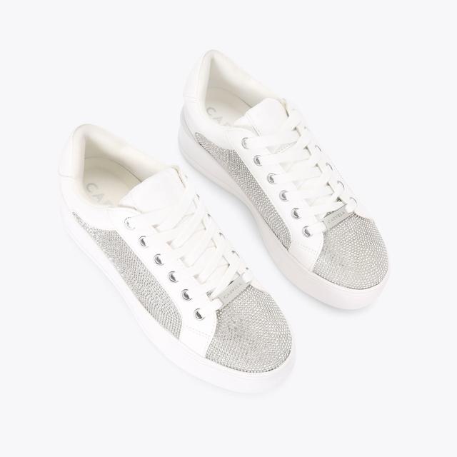 Carvela By Kurt Geiger JIVE LACE UP White Crystal Trainer By CARVELA