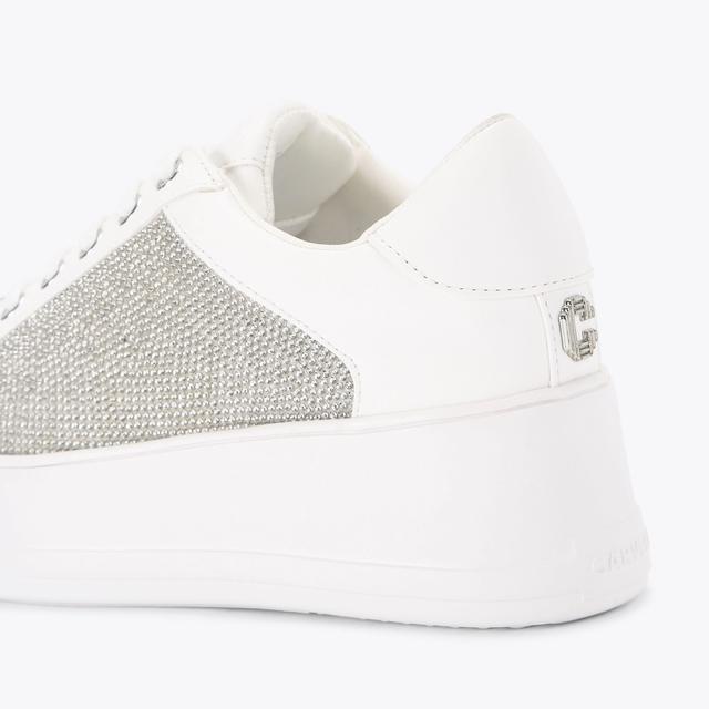 Carvela By Kurt Geiger JIVE LACE UP White Crystal Trainer By CARVELA