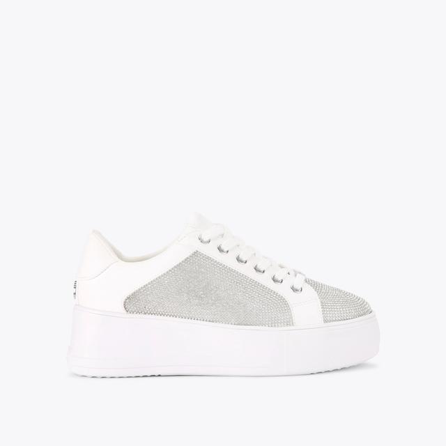 carvela by kurt geiger JIVE LACE UP White Crystal Trainer by CARVELA