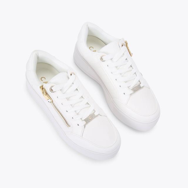 Carvela By Kurt Geiger JIVE ZIP White Lace Up Trainer By CARVELA