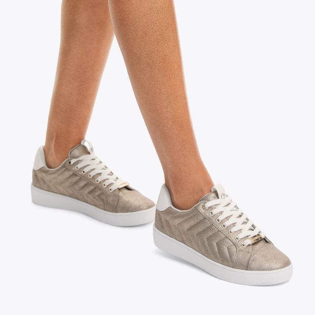 Carvela By Kurt Geiger JOYFUL QUILT Metallic Bronze Lace Up Sneaker By CARVELA