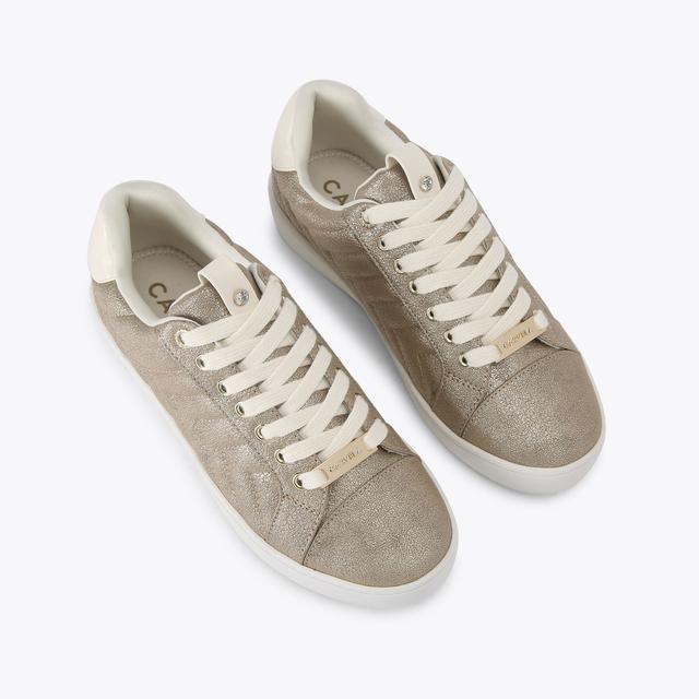 Carvela By Kurt Geiger JOYFUL QUILT Metallic Bronze Lace Up Sneaker By CARVELA