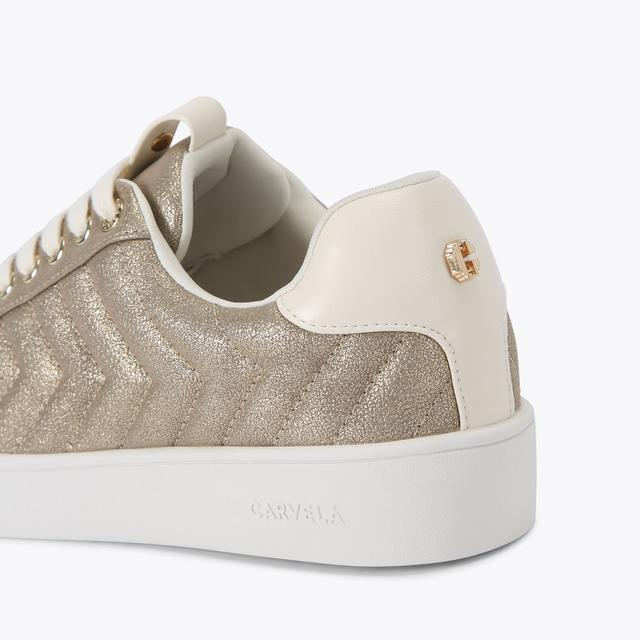 Carvela By Kurt Geiger JOYFUL QUILT Metallic Bronze Lace Up Sneaker By CARVELA