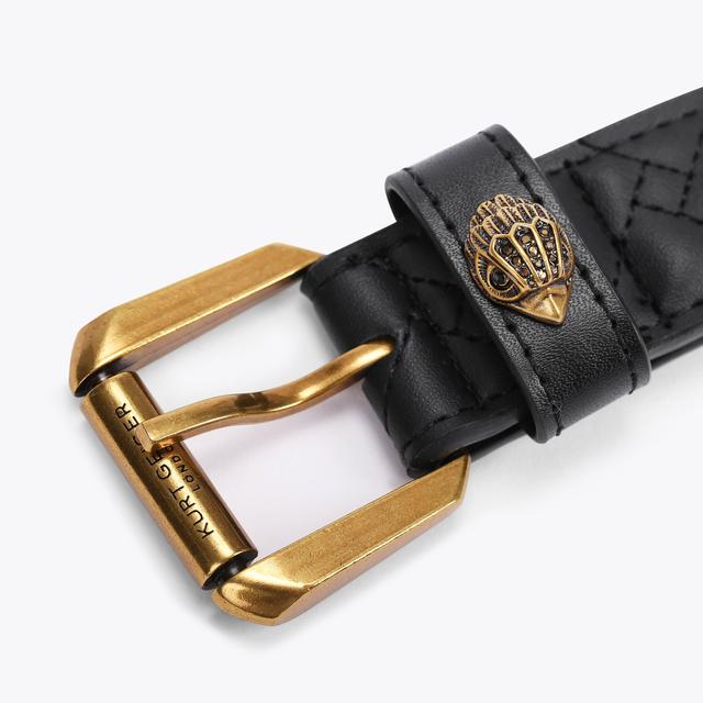 Carvela By Kurt Geiger KENSINGTON 30 BELT Black Quilted Leather Eagle Belt By KURT GEIGER LONDON