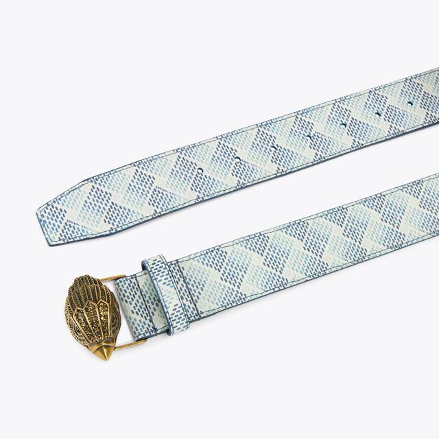 Carvela By Kurt Geiger KENSINGTON 38 BELT Blue Canvas Weave Belt By KURT GEIGER LONDON